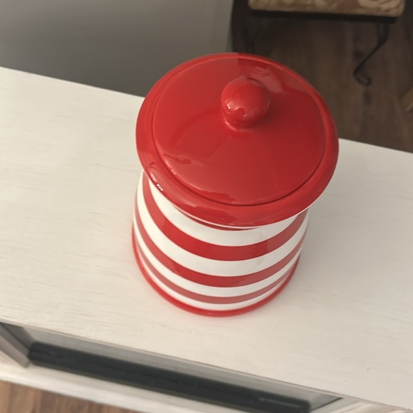 TERRAMOTO CERAMIC Canister red and white stripe - Picture 4 of 5